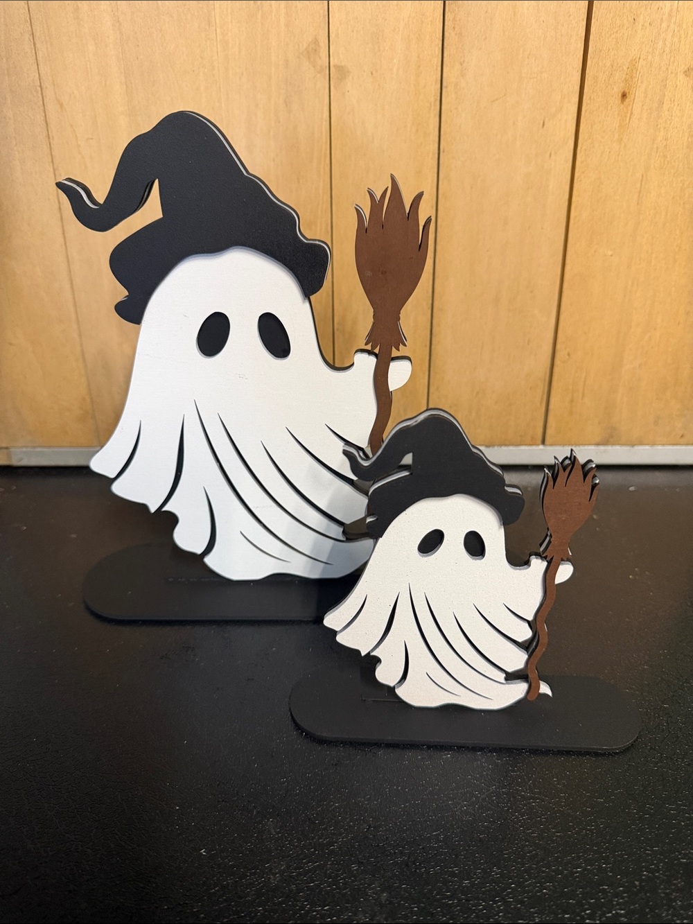 Halloween Ghost Witch Table Decor - White and Black Ghosts